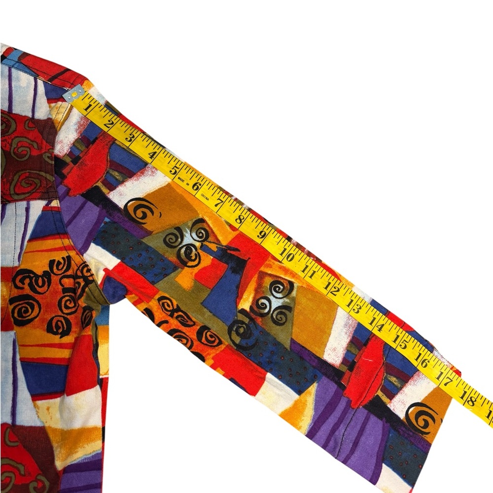 Kaktus Multicolor Abstract Button Down Shacket - Picture 9 of 11